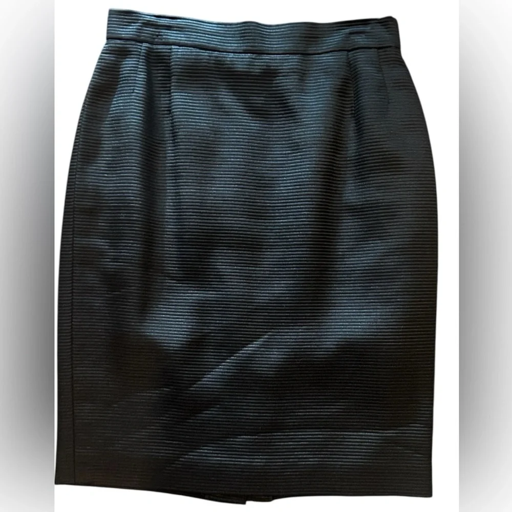 Escada Black Ribbed Pencil Skirt